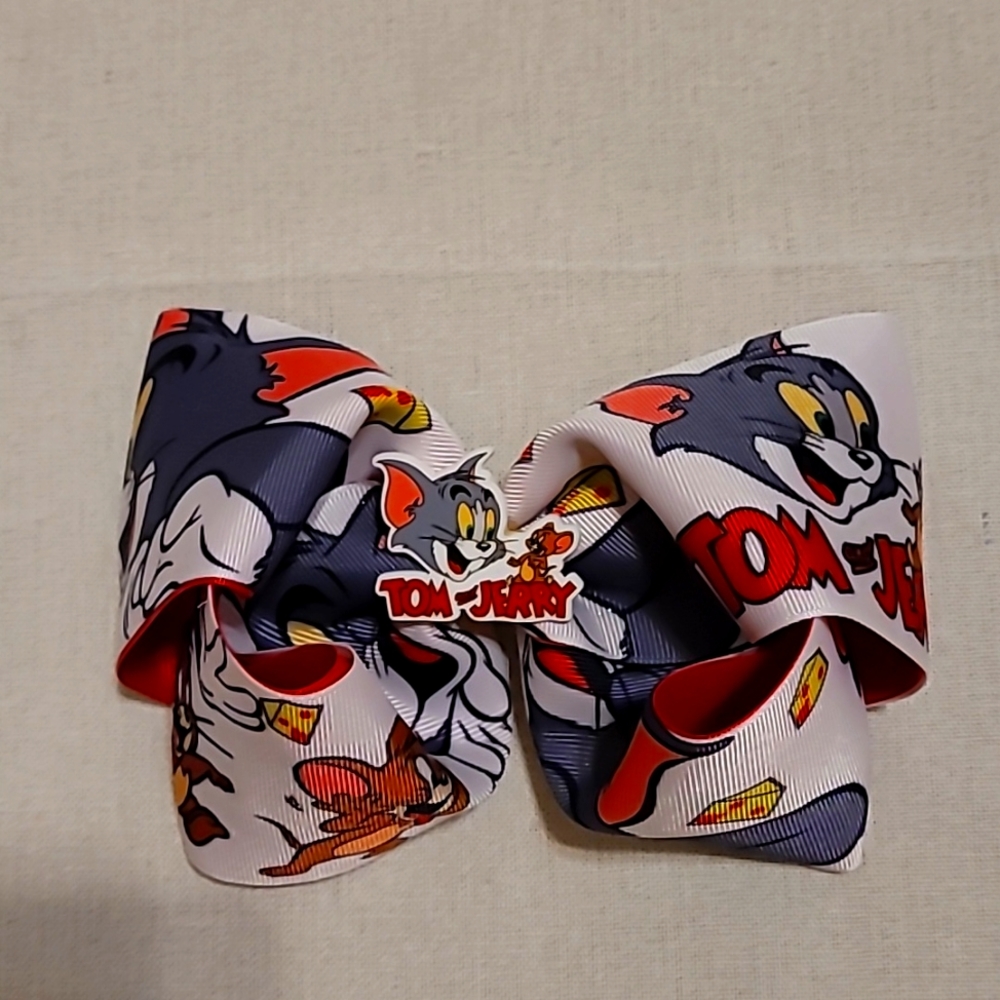 Tom and Jerry Hand made Hair Bow